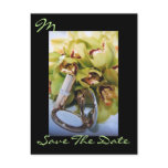 Monogram Elegant Orchid Save The Date Postcard