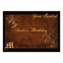 Monogram Elegant  Scroll All Occasion Invitation