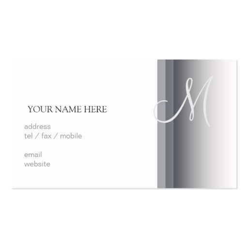 Monogram Elegant Simple Business Card 3 (back side)