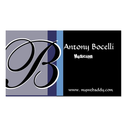 Monogram Elegant Trendy Black and Gray Business Card Template
