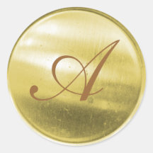 monogram envelope sealer round stickers