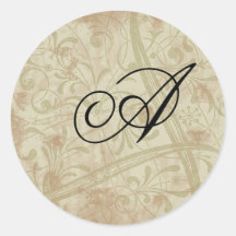 Monogram Envelope Seals Sticker