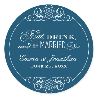 Monogram Favor Sticker | Eat. Drink &amp; Be Married