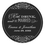 Monogram Favor Sticker | Eat, Drink & Be Married