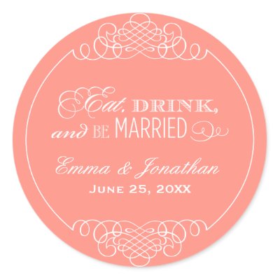 Monogram Favor Sticker | Eat. Drink &amp; Be Married
