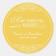 Monogram Favor Sticker | Eat. Drink & Be Married