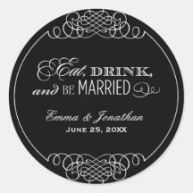 Monogram Favor Sticker | Eat, Drink & Be Married