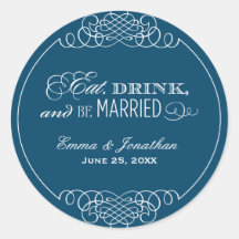 Monogram Favor Sticker | Eat. Drink & Be Married