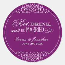 Monogram Favor Sticker | Eat. Drink & Be Married