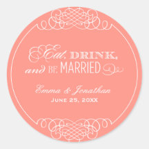 Monogram Favor Sticker | Eat. Drink & Be Married