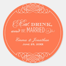 Monogram Favor Sticker | Eat. Drink & Be Married
