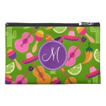 Monogram Fiesta Party Sombrero Cactus Limes Pepper Travel Accessory Bags
