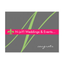 Monogram fleur de lis event planner postcard #2