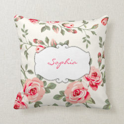 Monogram Floral design Throw Pillows