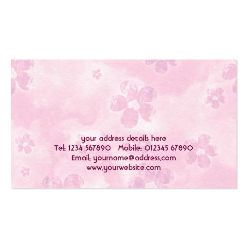 Monogram Floral Grunge Business Card (back side)