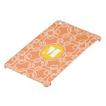 Monogram Floral Yellow Peach Damask iPad Mini Case