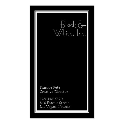 Monogram Flourish [black] Business Cards (back side)