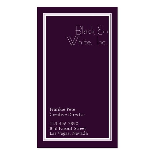 Monogram Flourish [purple] Business Cards (back side)