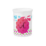 Monogram flowers polka dots drink pitchers