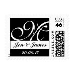 Monogram for Weddings Black White Postage postage
