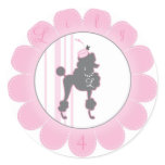 Monogram French Poodle Favor Sticker