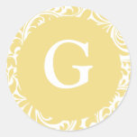 Monogram G Antique Gold Customizable Invitation Se Sticker