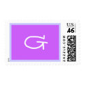 Monogram G Postage Stamp Purple Bl... - Customized by Initialreaction Monogram G Postage Stamp Purple Bl... - Customized
