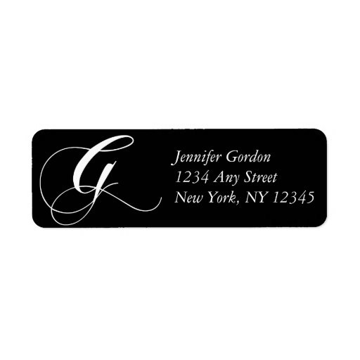Monogram G Return Address Label Zazzle