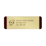 Monogram Gold Faux Metal Brown  Address Label