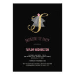 Monogram Gold Glitter Bachelorette Party Invite invitations