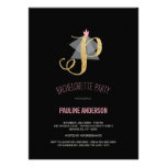 Monogram Gold Glitter Bachelorette Party Invite invitations