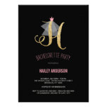 Monogram Gold Glitter Bachelorette Party Invite invitations
