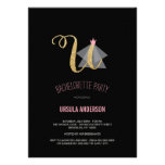 Monogram Gold Glitter Bachelorette Party Invite invitations
