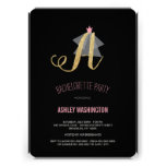 Monogram Gold Glitter Bachelorette Party Invite invitations