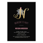 Monogram Gold Glitter Bachelorette Party Invite invitations