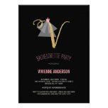 Monogram Gold Glitter Bachelorette Party Invite invitations