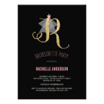 Monogram Gold Glitter Bachelorette Party Invite invitations