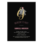 Monogram Gold Glitter Bachelorette Party Invite invitations