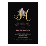 Monogram Gold Glitter Bachelorette Party Invite invitations