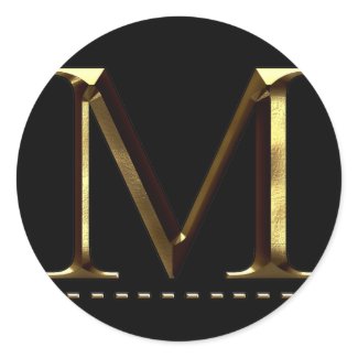 Monogram gold letter M Your Sticker
