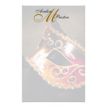 Monogram Gold Masquerade Wedding Stationery