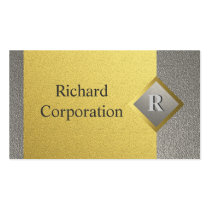 Monogram Gold & Silver Professional Business Cards business cards