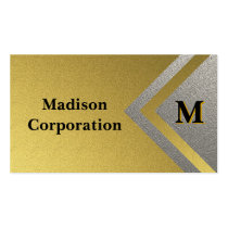 Monogram Gold & Silver Professional Business Cards business cards