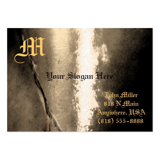 Monogram Gold Vintage Metal Business Card (front side)