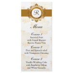 monogram gold wedding menu rack card design