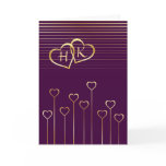 Monogram Golden Heart Valentine Card