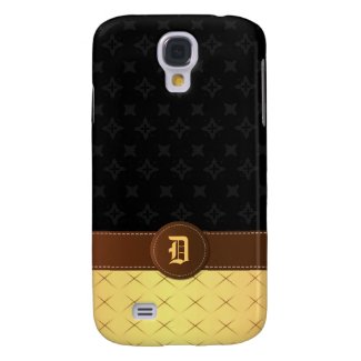Monogram Golden Luxury with Stitched Leather | Samsung Galaxy S4 Covers