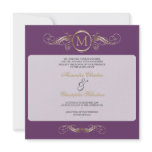 Monogram Golden Swirls Elegant Purple Wedding 4