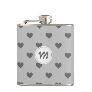 Monogram: Gray Heart Flask