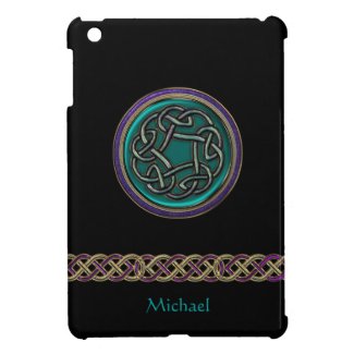 Monogram Green and Purple Celtic Knot and Chain